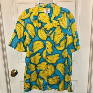RESOLUTION Clothing Men’s Short Sleeve Button Down Bananas Shirt. Sz XL.